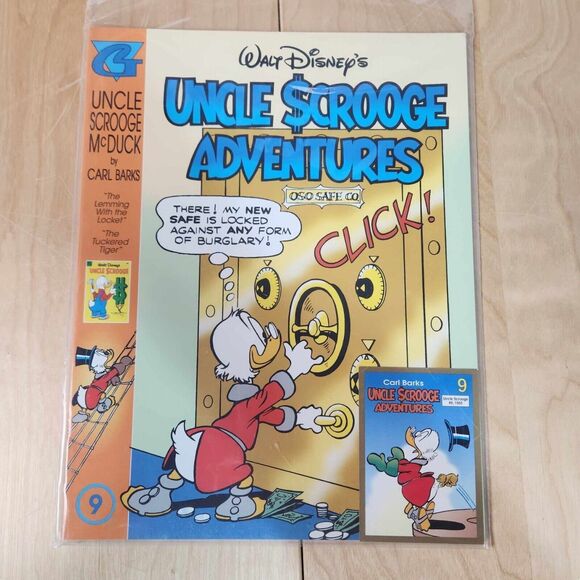 Uncle Scrooge Adventures Book #9 & Trading Card Carl Barks Gladstone Disney EUC - Picture 1 of 2